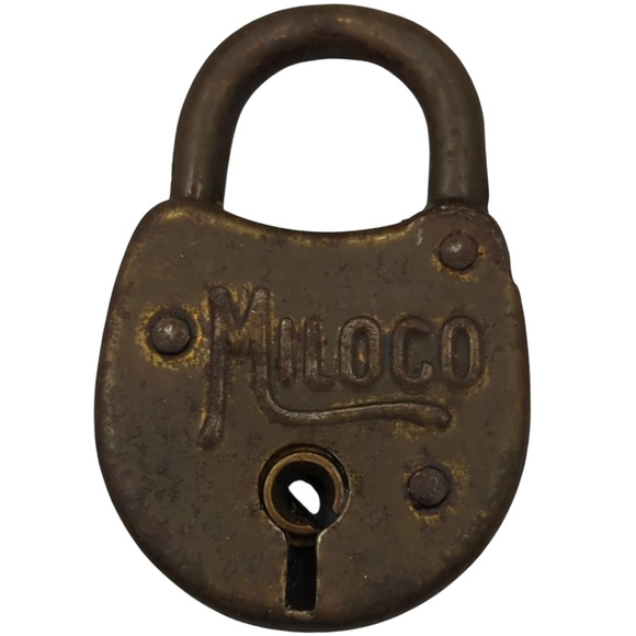 Other - Antique Miloco Brass Lever Padlock Small Lock Vintage No Key